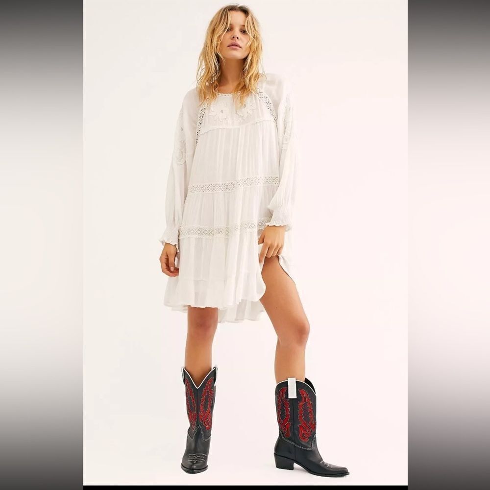 NEW FREE PEOPLE PIECE OF YOUR HEART TUNIC DRESS IVORY